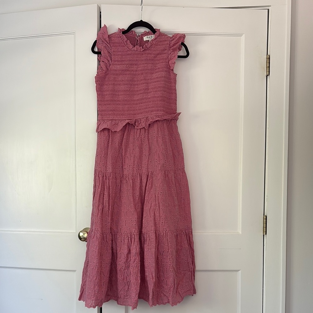 Sea NY Pink cotton eyelet dress